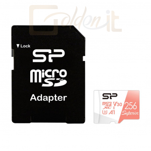 USB Ram Drive Silicon Power 256GB MicroSDXC Superior UHS-I Class 10 A1 U3 V30 + Adapterrel - SP256GBSTXDV3V20SP