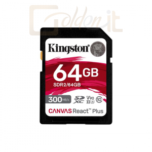USB Ram Drive Kingston 64GB SDXC Class10 UHS-II U3 V90 Canvas React Plus - SDR2/64GB