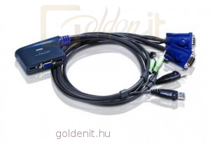 Aten CS62U Easy KVM Switch - 2PC USB + kábelkészlet + audio