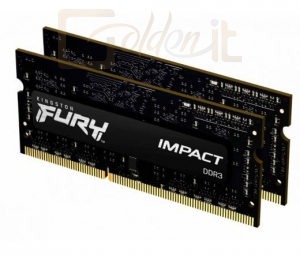 RAM - Notebook Kingston 8GB DDR3L 1600MHz Kit(2x4GB) Fury Impact Black SODIMM - KF318LS11IBK2/8