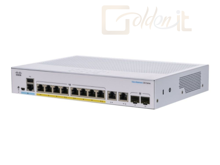 Hálózati eszközök Cisco CBS250-8P-E-2G 8x GbE PoE+ LAN 2x combo GbE RJ45/SFP port L3 Mmanaged PoE+ Switch - CBS250-8P-E-2G-EU