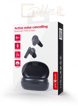 Fejhallgatók, mikrofonok Gembird Active Noise Cancelling Bluetooth TWS Headset Black - TWS-ANC-MMX