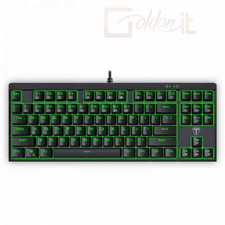 Billentyűzet T-Dagger Corvette Wired Keyboard Blue Switch Black HU - T-TGK302_BLUE_HU