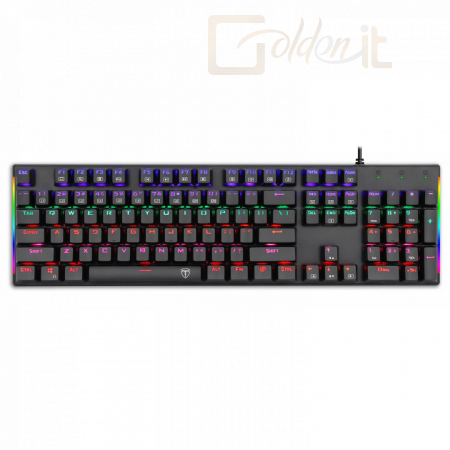 Billentyűzet T-Dagger Naxos Wired Keyboard Blue Switch Black HU - T-TGK310_BLUE_HU