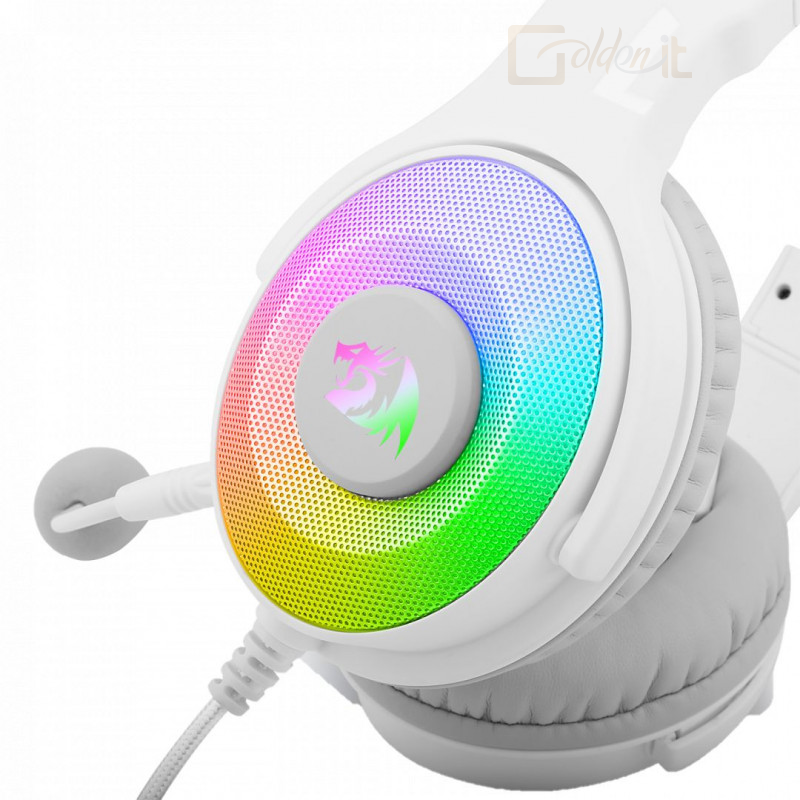 Fejhallgatók, mikrofonok Redragon Pandora 2 White, Gaming headset w/adapter (XBOX PS4) - H350W-RGB-1