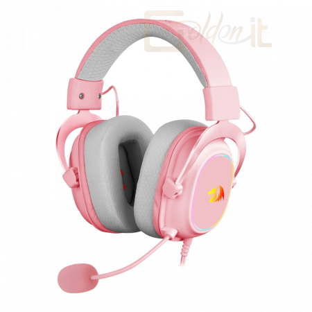 Fejhallgatók, mikrofonok Redragon ZEUS X RGB pink, Wired headset, w/ adapter - H510P-RGB