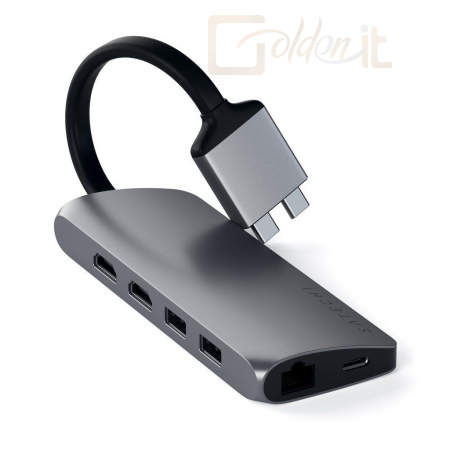 Notebook kiegészitők Satechi Type-C Dual Multimedia Adapter Space Gray - ST-TCDMMAM
