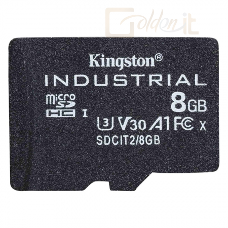 USB Ram Drive Kingston 8GB microSDHC Class 10 CL10 U3 V30 A1 Industrial adapter nélkül - SDCIT2/8GBSP