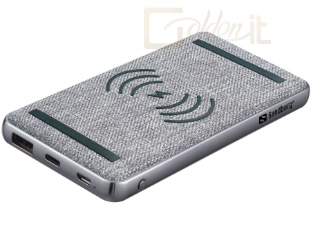 Powerbank vésztöltők Sandberg 10000 PD20W Wireless 10000mAh PowerBank Grey - 420-61