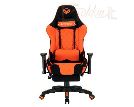 Gamer szék Meetion CHR25 2D Armrest Massage E-Sport Gaming Chair with Footrest Black/Orange - MT-CHR25BO
