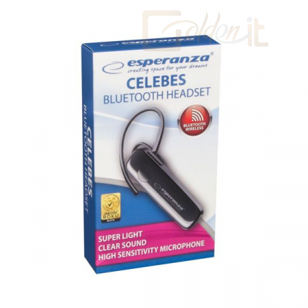 Fejhallgatók, mikrofonok Esperanza Celebes Bluetooth Headset Black - EH184K