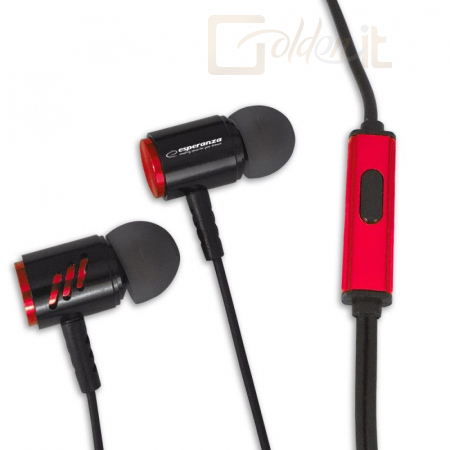 Fejhallgatók, mikrofonok Esperanza EH207KR Headset Black/Red - EH207KR