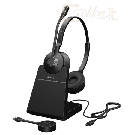 Fejhallgatók, mikrofonok Jabra Engage 55 UC Stereo Headset + Charging Station Black - 9559-435-111