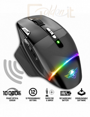 Egér Spirit Of Gamer Xpert M800 Wireless Gaming Mouse Black - S-XM800RF