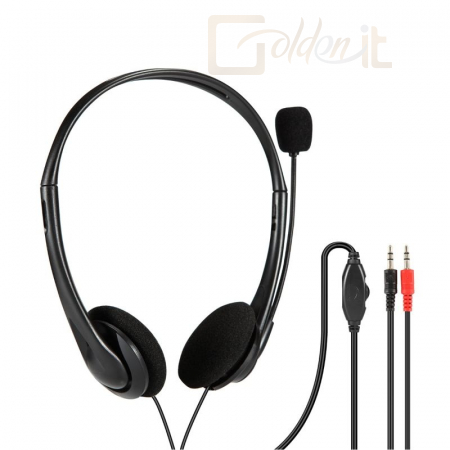 Fejhallgatók, mikrofonok Platinet Freestyle 2020 Chat Stereo Headset Black - FH2020