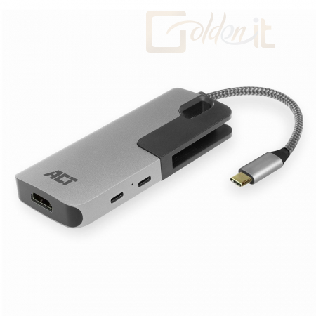 Notebook kiegészitők ACT AC7021 USB-C to HDMI 4K adapter Hub & Card Reader - AC7021