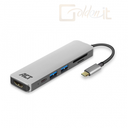 Notebook kiegészitők ACT AC7023 USB-C to HDMI 4K adapter Hub and Card Reader - AC7023
