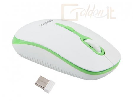 Egér Meetion R547 Wireless mouse White/Green - MT-R547WH+GREEN