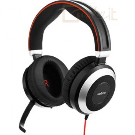 Fejhallgatók, mikrofonok Jabra Evolve 80 UC Duo ANC Headset Black - 7899-829-209