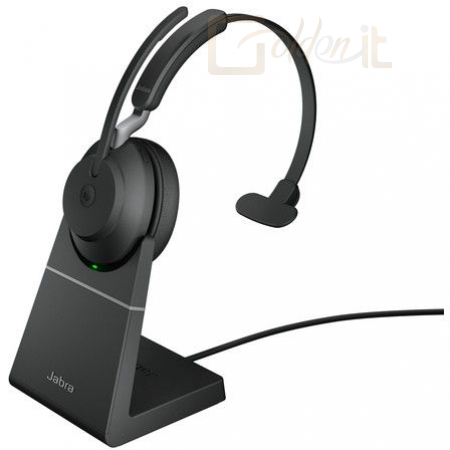 Fejhallgatók, mikrofonok Jabra Evolve2 65 Mono MS Wireless Headset+Stand Black - 26599-899-989