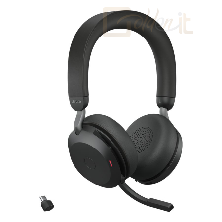 Fejhallgatók, mikrofonok Jabra Evolve2 75 UC Stereo Wireless Headset + Charging Stand Black - 27599-989-889