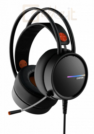 Fejhallgatók, mikrofonok Canyon CND-SGHS8A Interceptor Gaming headset Black/Orange - CND-SGHS8A
