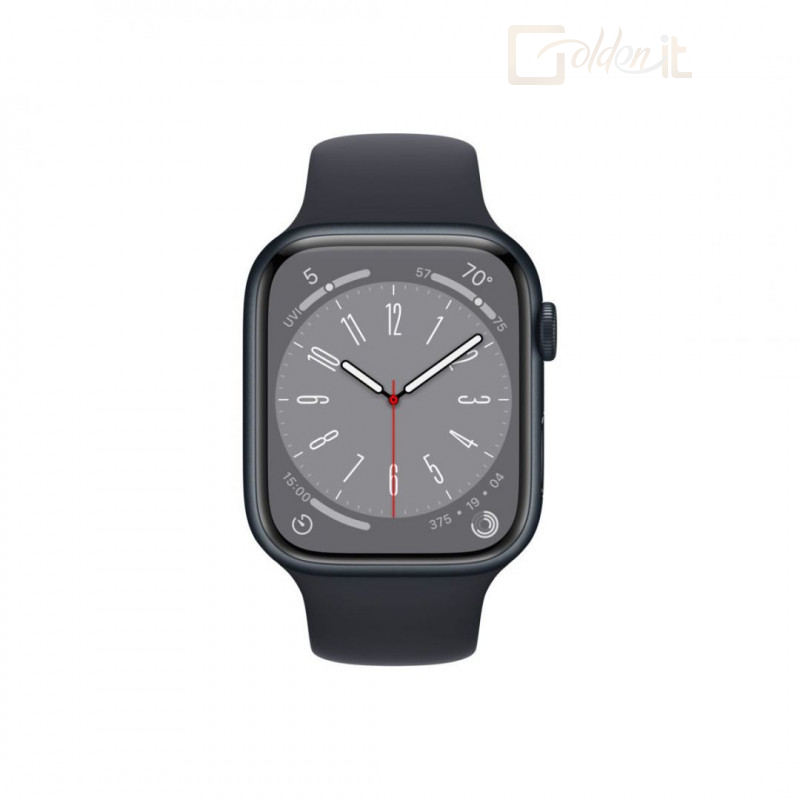 Okosóra Apple Watch Series 8 GPS 45mm Midnight Aluminium Case with Midnight Sport Band - MNP13