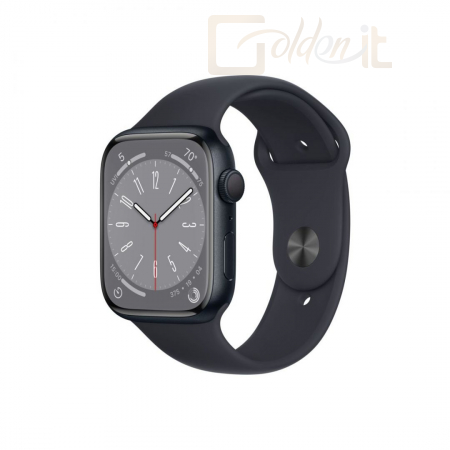 Okosóra Apple Watch Series 8 GPS + Cellular 45mm Midnight Aluminium Case with Midnight Sport Band - MNK43
