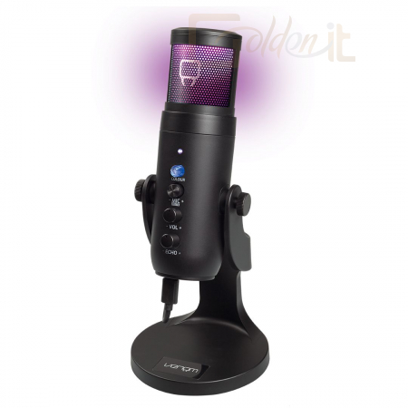 Fejhallgatók, mikrofonok Venom VS2868 LED Streaming Microphone Black - VS2868