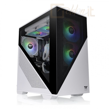 Ház Thermaltake Divider 170 TG Snow ARGB Micro Chassis Tempered Glass White/Black - CA-1S4-00S6WN-00