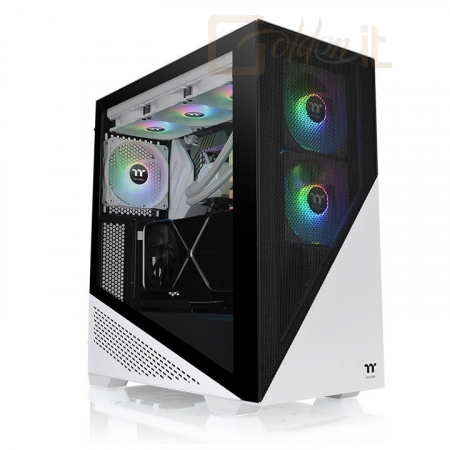 Ház Thermaltake Divider 370 TG Snow ARGB Mid Tower Chassis Tempered Glass White/Black - CA-1S4-00M6WN-00