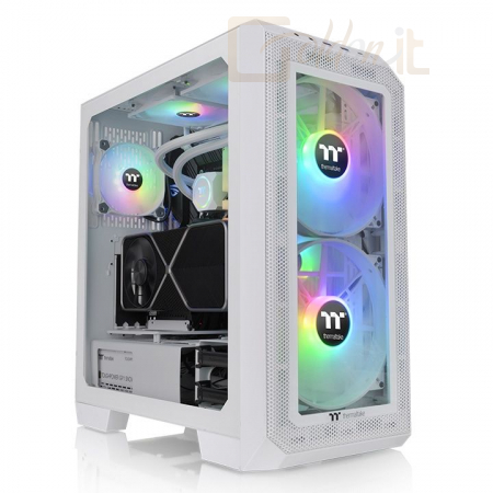 Ház Thermaltake View 300 MX Snow Mid Tower Chassis ARGB Tempered Glass White - CA-1P6-00M6WN-00