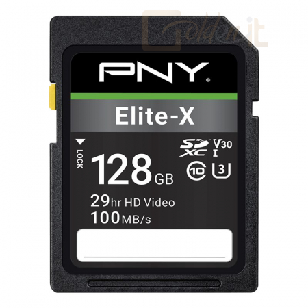 USB Ram Drive PNY 128GB SDXC Class 10 UHS-I U3 ELITE-X HC 128GB SDHC CLASS 10 UHS-I U3 100 MB/S - P-SD128U3100EX-GE