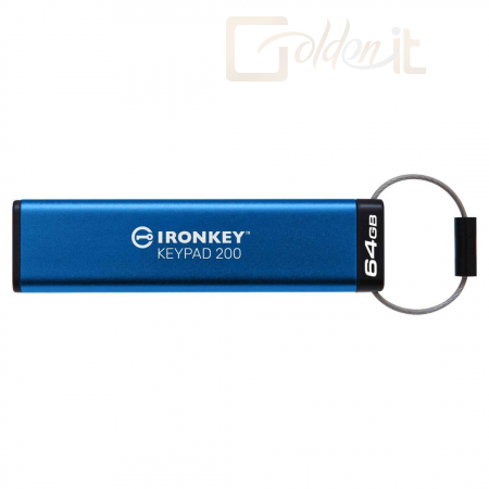 USB Ram Drive Kingston 64GB IronKey Keypad 200 USB3.2 Blue - IKKP200/64GB