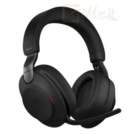 Fejhallgatók, mikrofonok Jabra Evolve2 85 Stereo+Link380c MS Wireless Bluetooth Headset with Stand - 28599-999-889