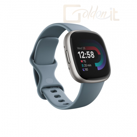 Okosóra Fitbit Versa 4 Waterfall Blue/Platinum Aluminum - FB523SRAG