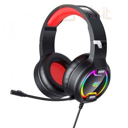 Fejhallgatók, mikrofonok HAVIT Gamenote H2233D Gaming RGB Headset Black/Red - H2233D