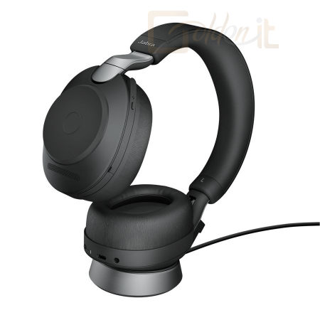 Fejhallgatók, mikrofonok Jabra Evolve2 85 UC Stereo Bluetooth Headset + Charging Station Black - 28599-989-889