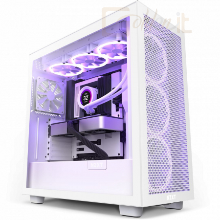 Ház NZXT H7 Flow Tempered Glass Matte White - CM-H71FW-01