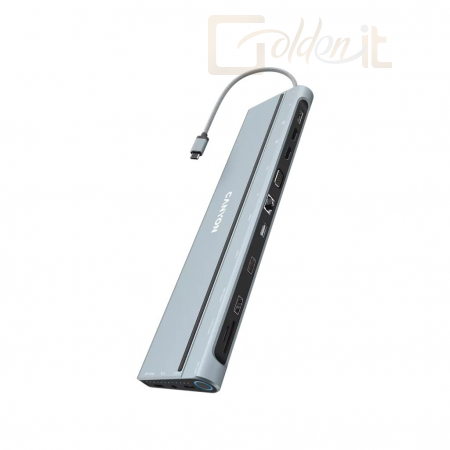 Notebook kiegészitők Canyon CNS-HDS90 14 port USB-C Hub Aluminium Silver - CNS-HDS90