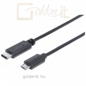 MANHATTAN kábel USB 3.1 C - 2.0 Micro-B M/M hossz 1m fekete