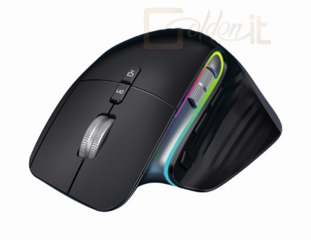 Egér Gembird 9-Button Rechargeable Wireless RGB Gaming Mouse Black - MUSG-RAGNAR-WRX900