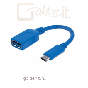 MANHATTAN kábel USB 3.1 C - 3.0 A M/F hossz 15cm kék