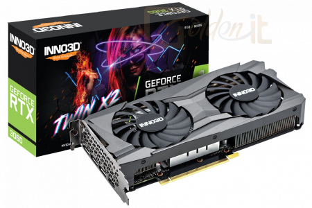 Videókártya Inno3D RTX 3060 8GB DDR6 Twin X2 (LHR) - N30602-08D6-11902130