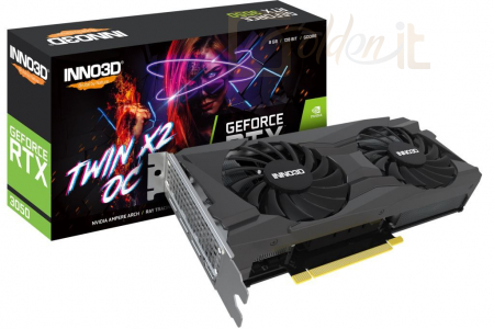 Videókártya Inno3D RTX 3060 8GB DDR6 Twin X2 OC (LHR) - N30602-08D6X-11902130