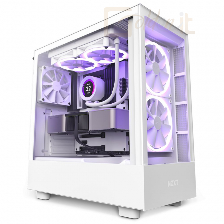 Ház NZXT H5 Elite RGB Tempered Glass White - CC-H51EW-01