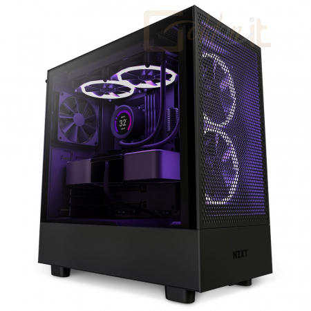 Ház NZXT H5 Flow Tempered Glass Black - CC-H51FB-01