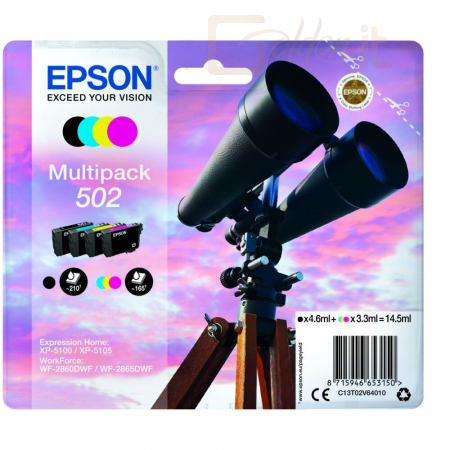 Nyomtató - Tintapatron Epson T02V6 (502) multipack tintapatron - C13T02V64010