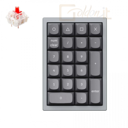 Billentyűzet Keychron Q0 Mechanical Swappable RGB USB Gateron G Pro Red Numeric Keyboard Grey - Q0-D1