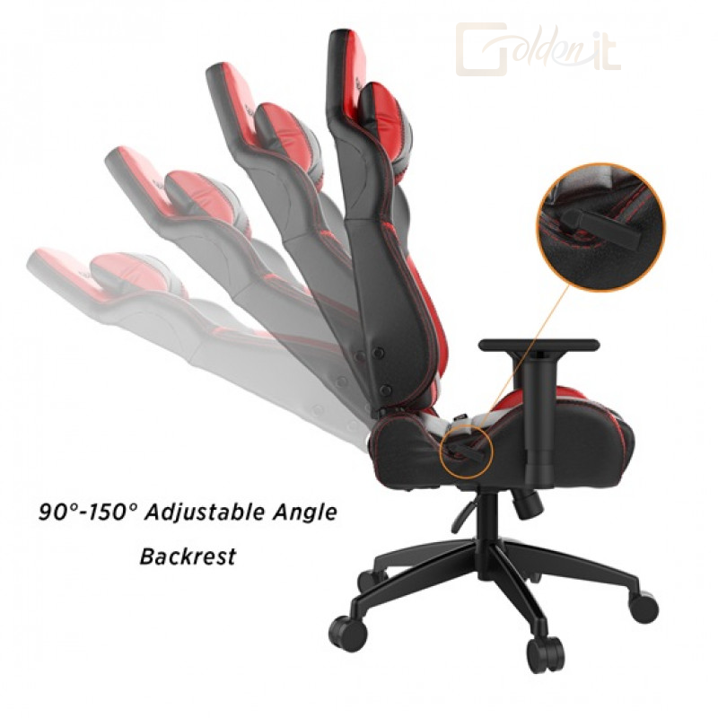 Gamer szék Gamdias Achilles E1-L Gaming chair Black/Red - 16111-00007-01100-G